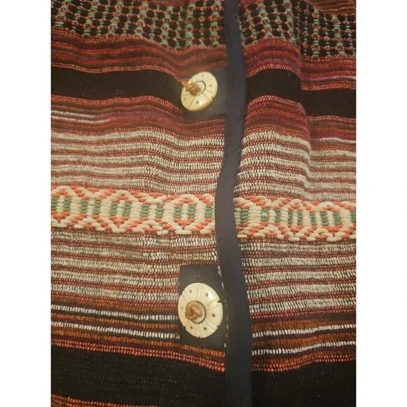 VTG 90s FLASHBACK Tapestry Southwest Aztec Blanket Button Jacket Women's Large - Picture 3 of 7